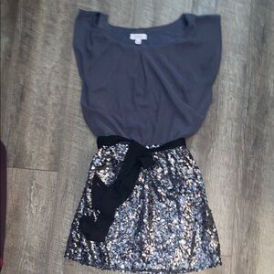 Candie's Charcoal and Silver Sequin Mini Dress